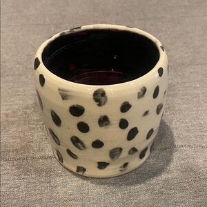 Hand crafted Black and Cream Ceramic Pot
